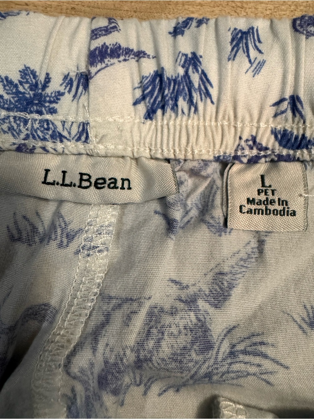 L.L. Bean Blue Toile retriever dog and duck Print Women's Pajama Pants large P - Picture 3 of 7